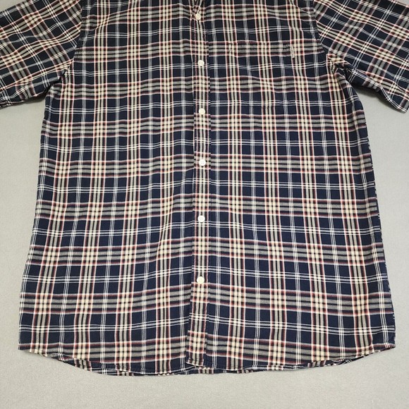 Carhartt Shirt Mens XL Blue Gray Plaid Short Sleeve Button Down - Picture 15 of 16